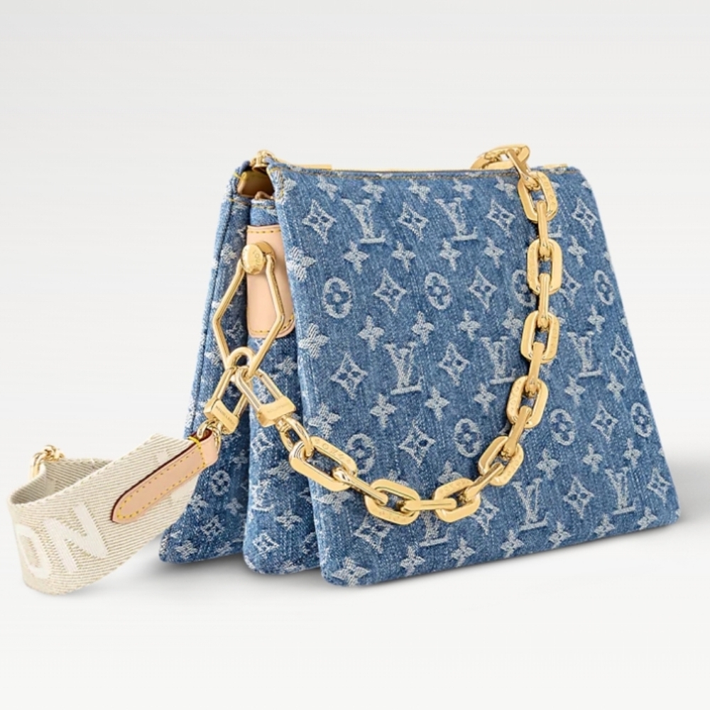 Authentic LOUIS VUITTON Coussin PM Denim Handbag  M24564 *NEW